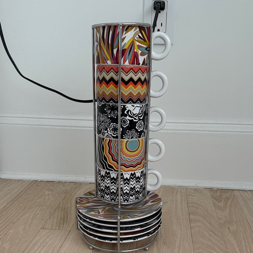 Missoni for Target Multicolor Mug Set with Stand